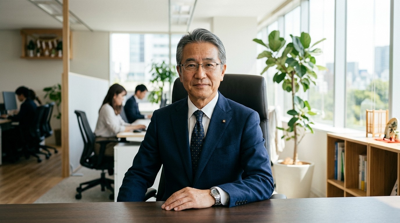パソコンでメルマガの配信リストを確認しながら集客に取り組む経営者のイメージ